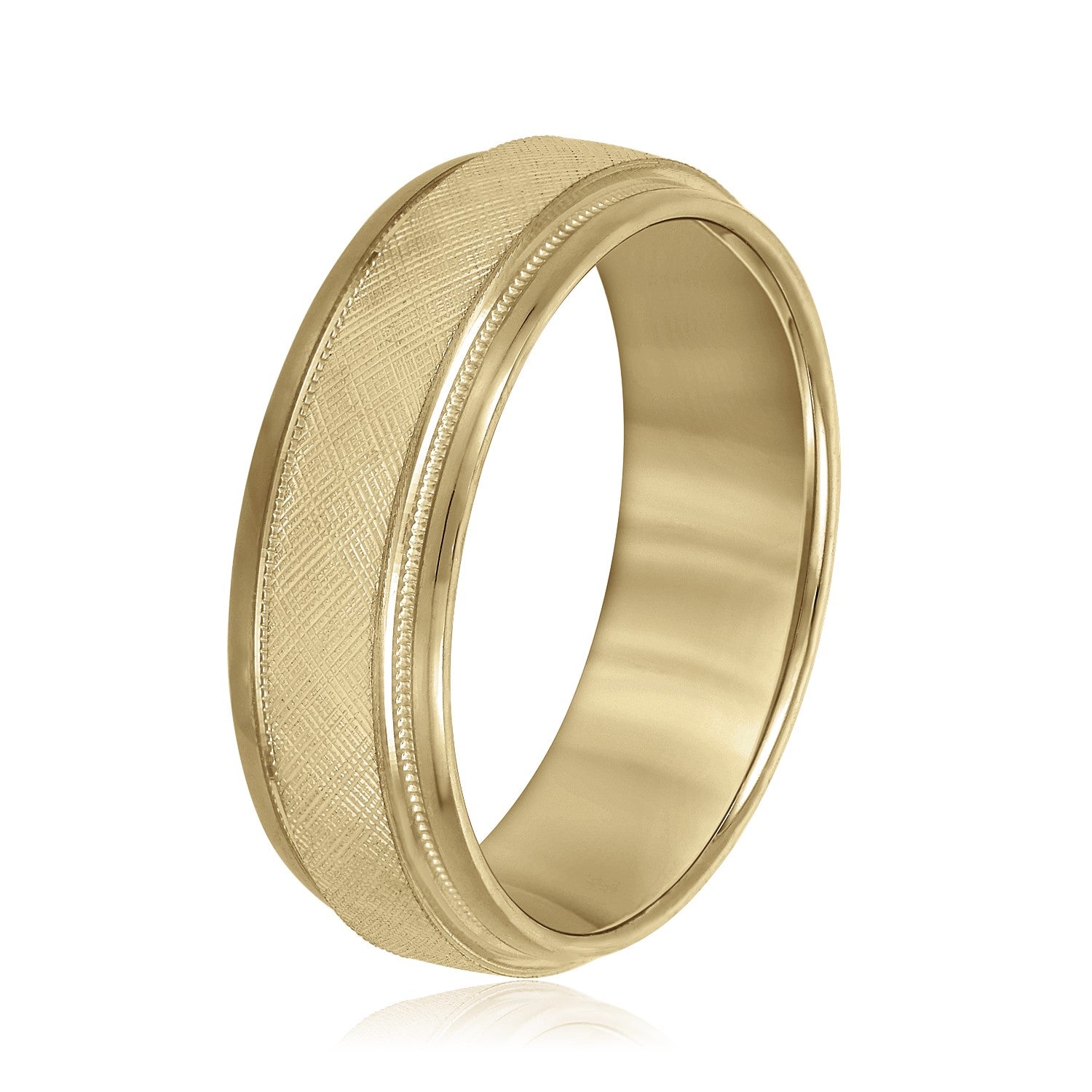 Men's Band With Florentine Finish And Milgrain Accents-VIRABYANI